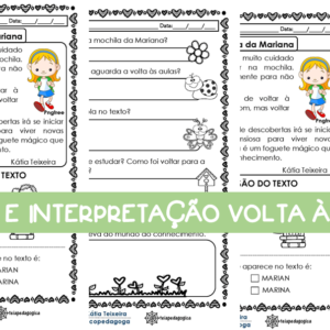 Texto com interpretação para trabalhar na volta às aulas