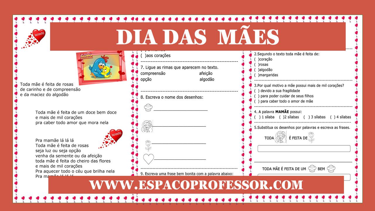 Texto Para a Mamãe com interpretação
