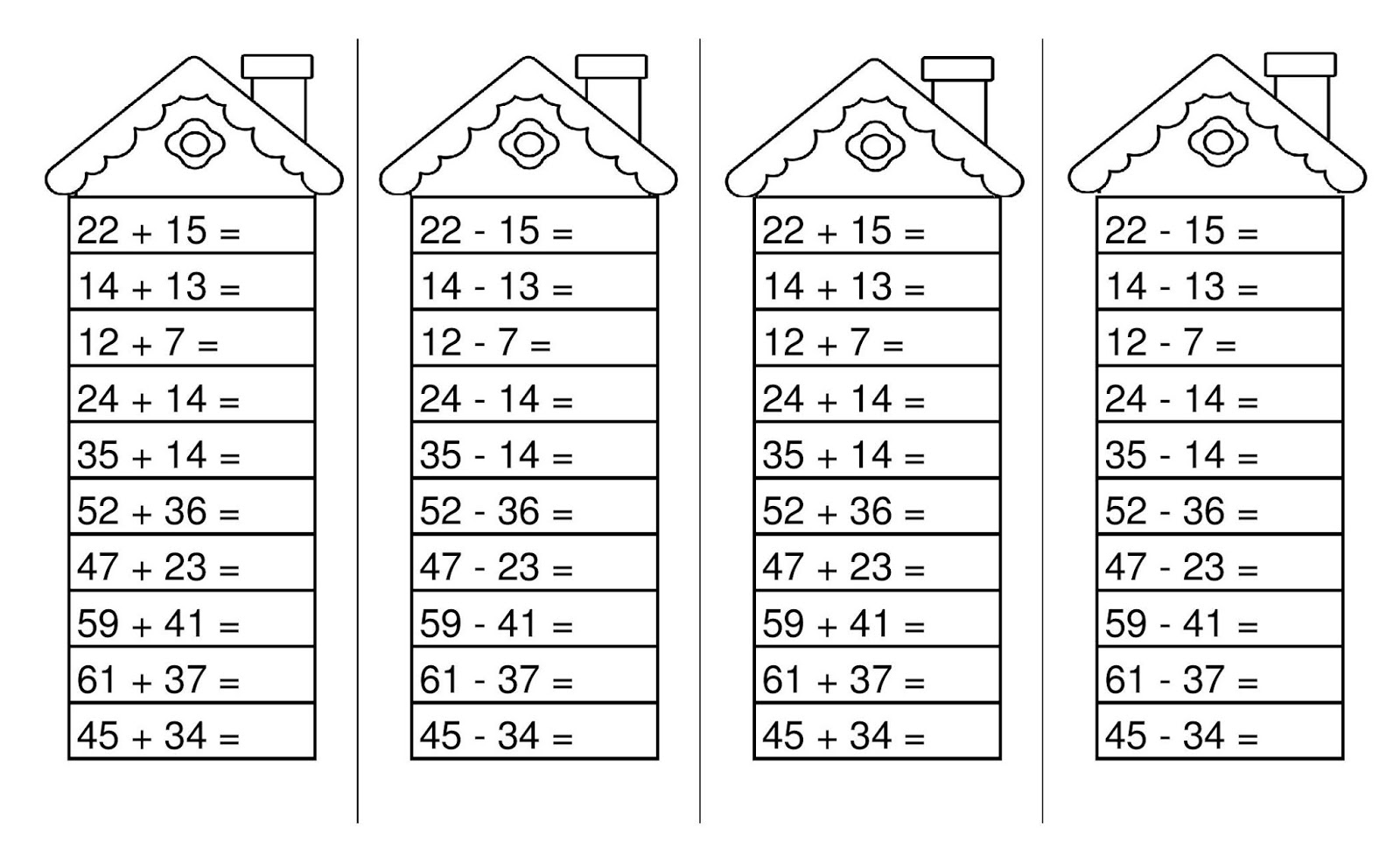 Adição e subtração  Atividades de subtração, Adição e subtração,  Atividades de alfabetização matemática