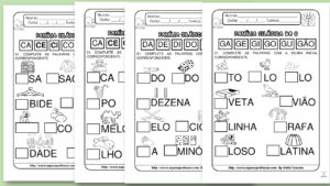 Atividades sílaba inicial letras B, C, D, F, G