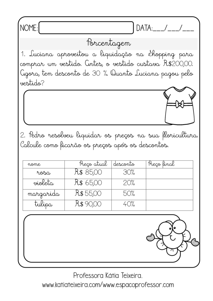 Atividades de Matemática para o 5º ano para imprimir