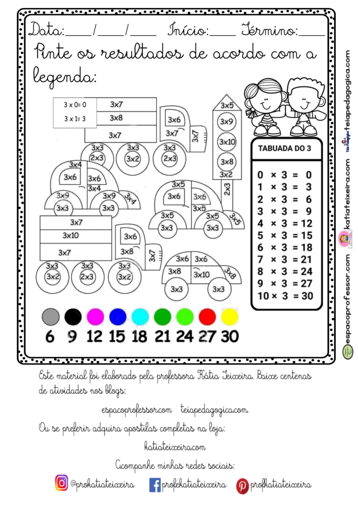 Multiplicação Atividades para trabalhar a operação matemática de  multiplicação ~ Atividades E…