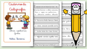 Caderno de Caligrafia grátis letras e palavras em pdf
