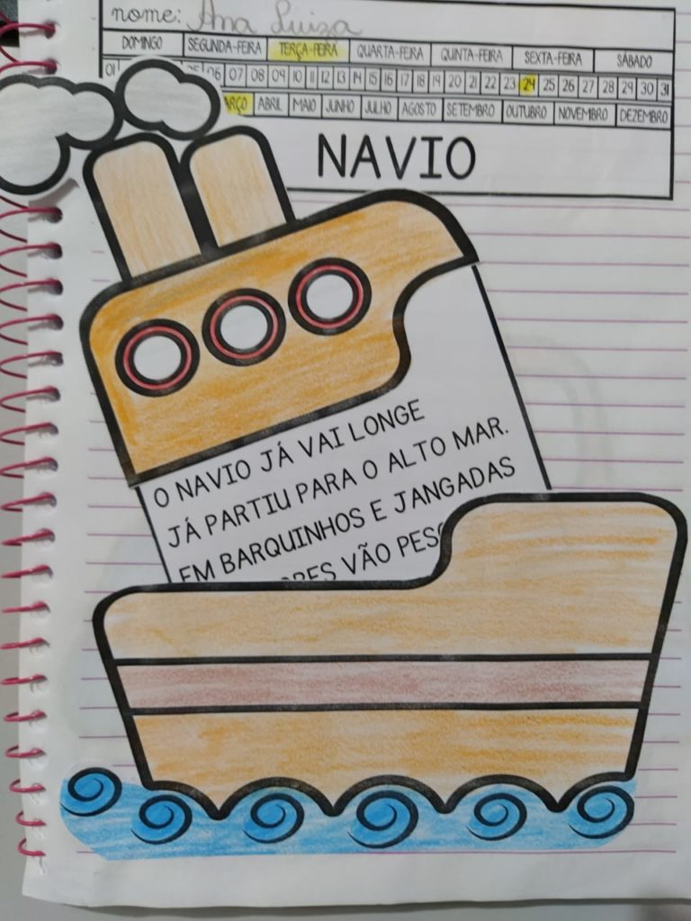 Leitura divertida palavra navio.