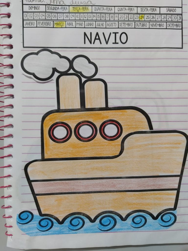 Leitura divertida palavra navio.