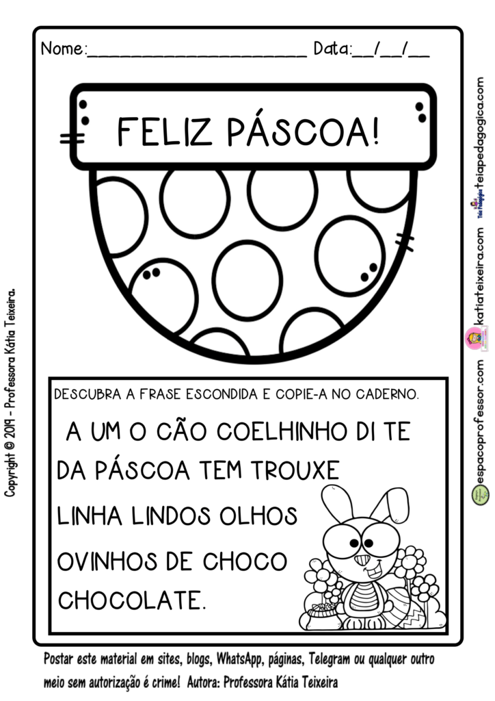 Leitura divertida Coelhinho da Páscoa.