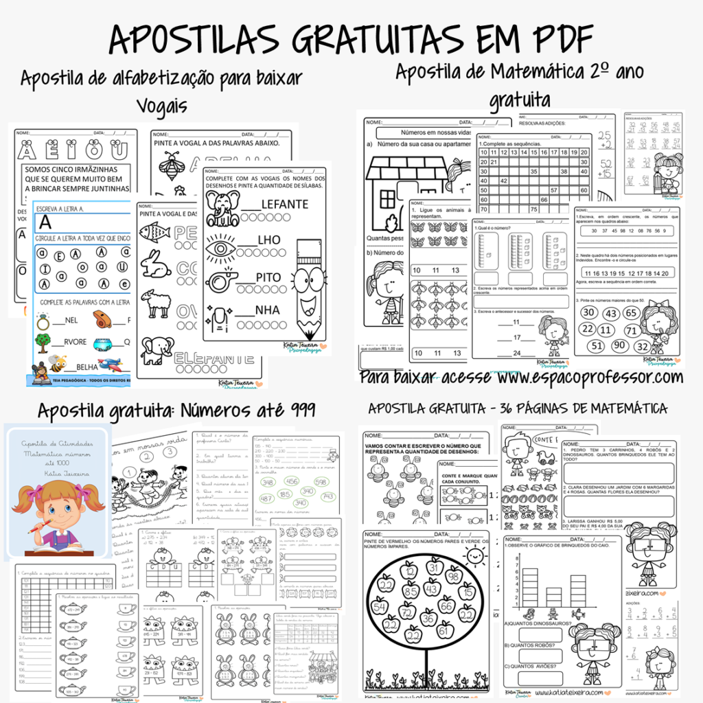 Apostila com 50 atividades de alfabetização 1º ano para imprimir em PDF