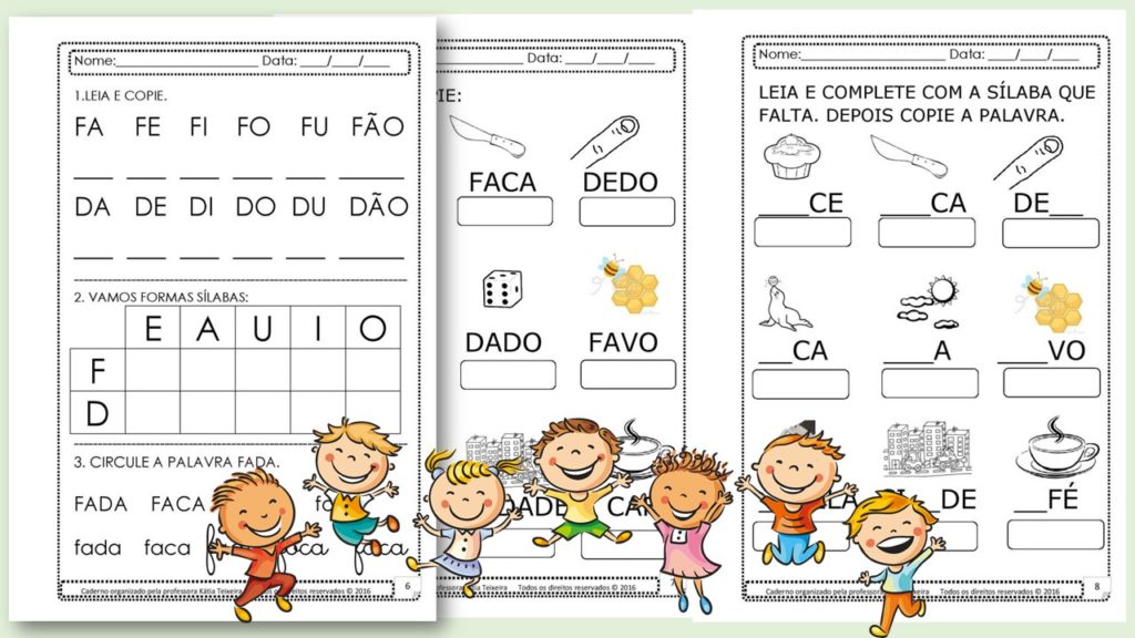 Projeto de alfabetização palavra fada