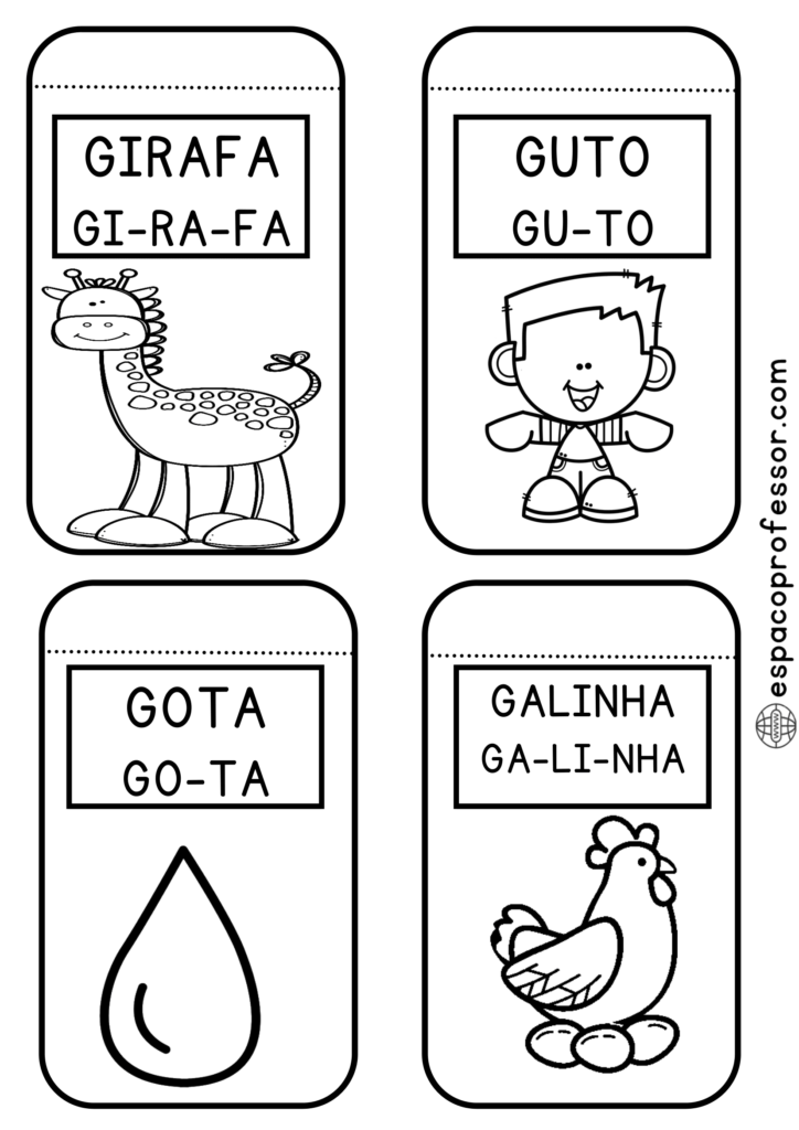 Caderninho de leitura letra G