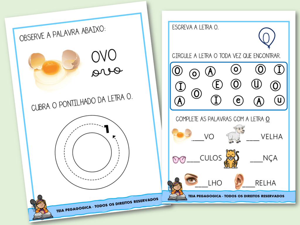 Atividades com vogais para alfabetização