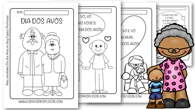 Atividades sobre o dia dos avós para colorir