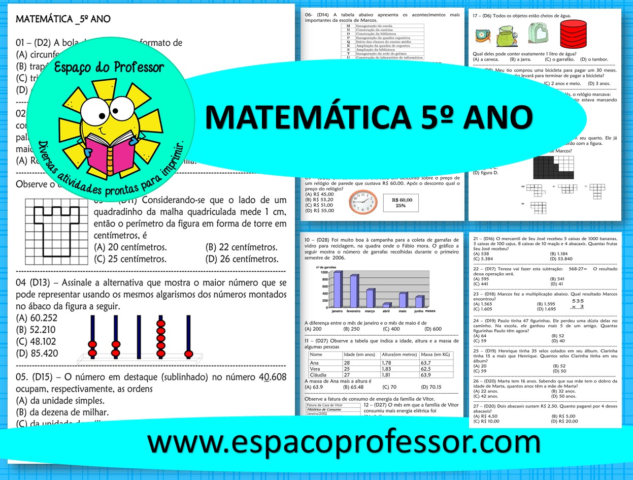 Atividades de Matemática 5° Ano para Imprimir