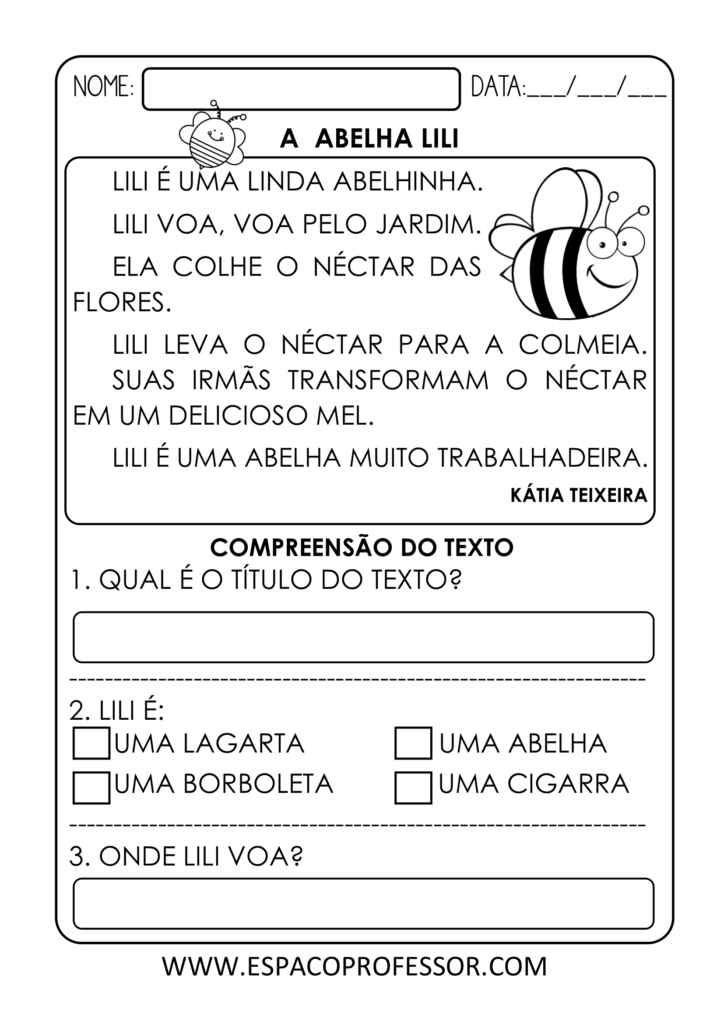 Atividade de português 2º ano - BNCC (EF15LP03),(EF02LP04)