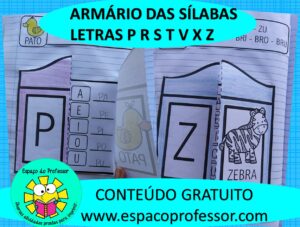 Atividades De Alfabetização: Armário Das Sílabas P ao Z