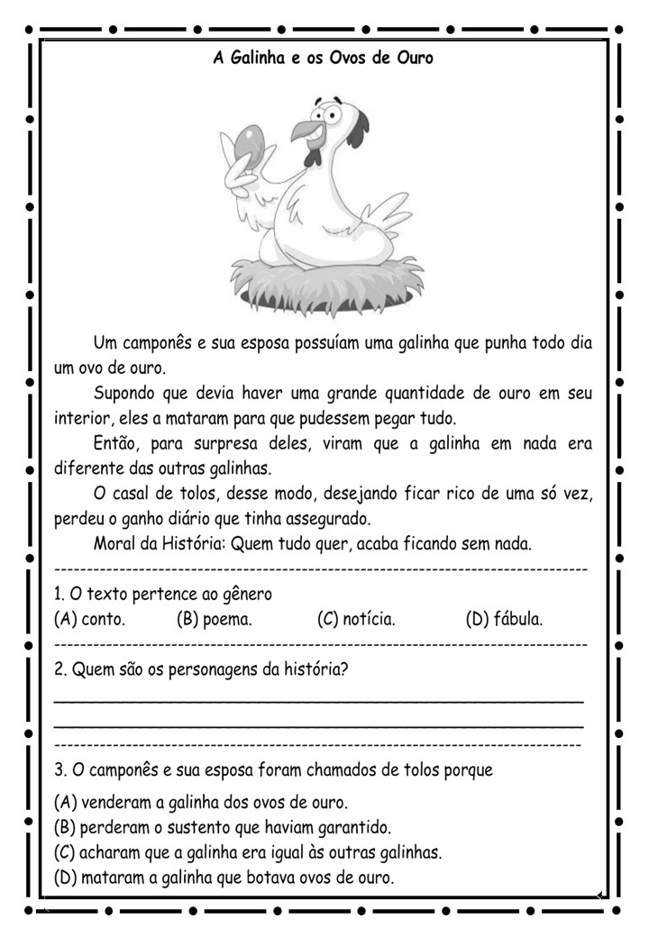 A galinha dos ovos de ouro: jogo matemático - Educa Criança