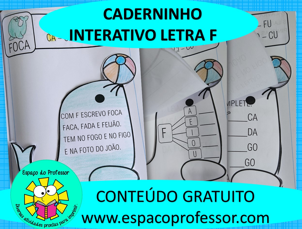 Alfabetização - Caderninho de atividades interativas letra F