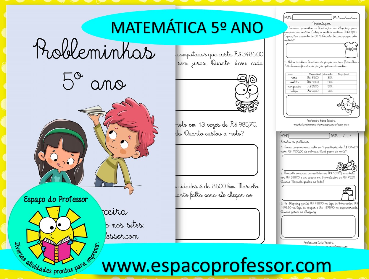 Jogo Lúdico de Matemática - PROBLEMINHAS [ 1º ao 5º ANO ] 