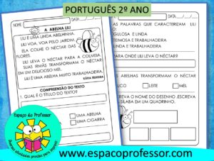 Atividade de português 2º ano - Leitura e compreensão