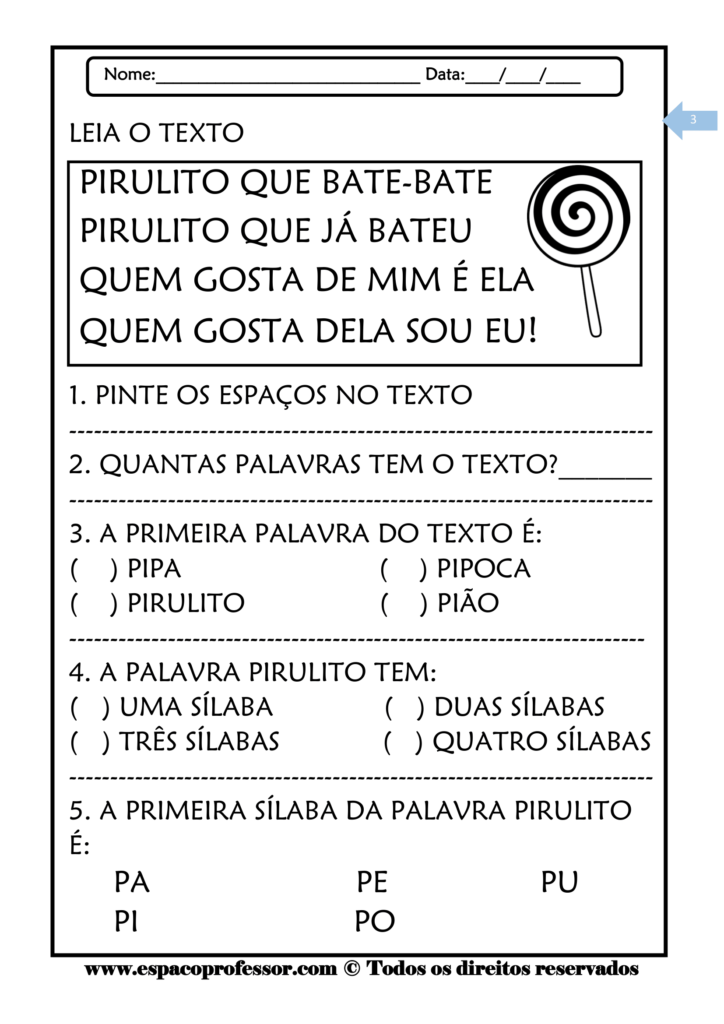 EDUCAR PARA A VIDA: Leitura - 1º ano: A PIPA E O PIÃO.