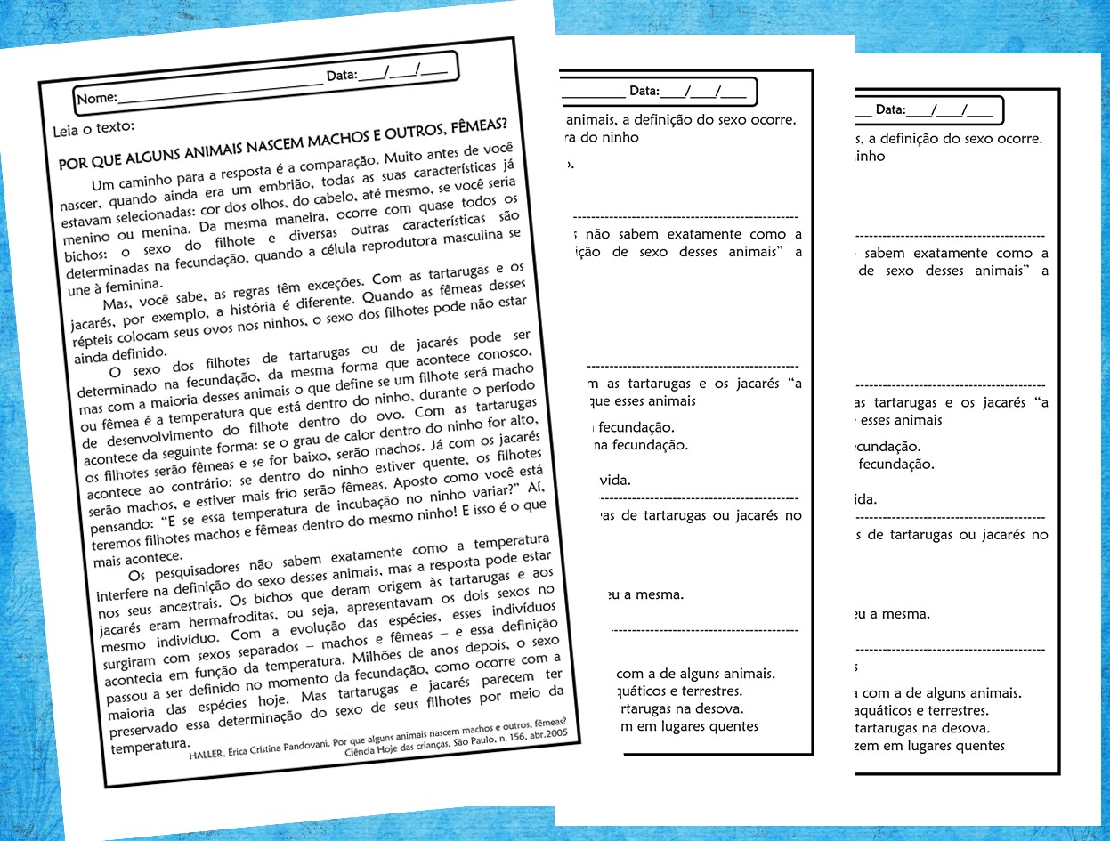 Texto informativo com interpretação 5º ano