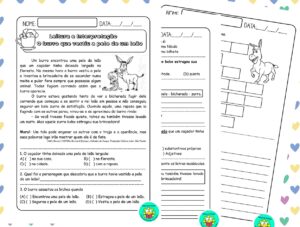 Leitura e Interpretação O burro que vestiu a pele de um leão 3º ano