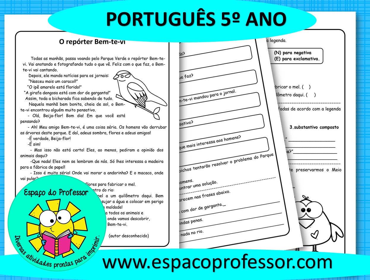 Texto com interpretação 5º ano – Português 5º ano