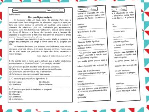 Atividade de leitura e interpretação 4º ano - 1