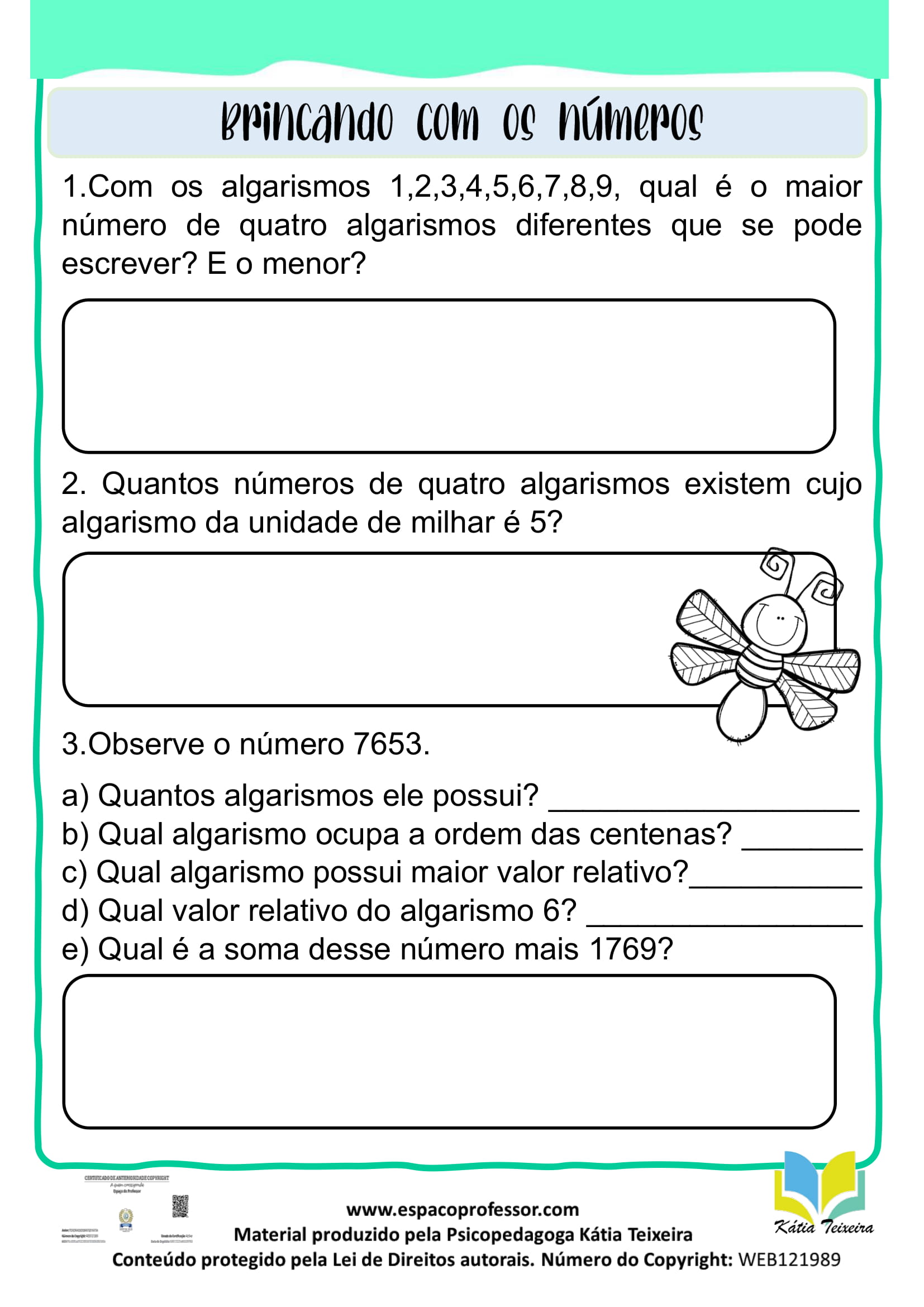 Atividades de Matemática 4º ano