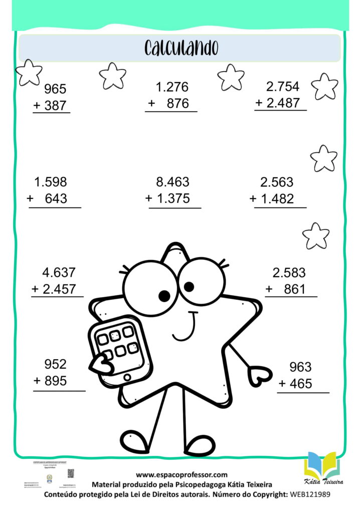 05 Atividades de matemática 4º ano para baixar