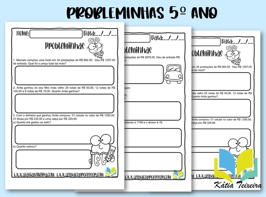 Problemas de matemática 5º ano - Atividades de matemática