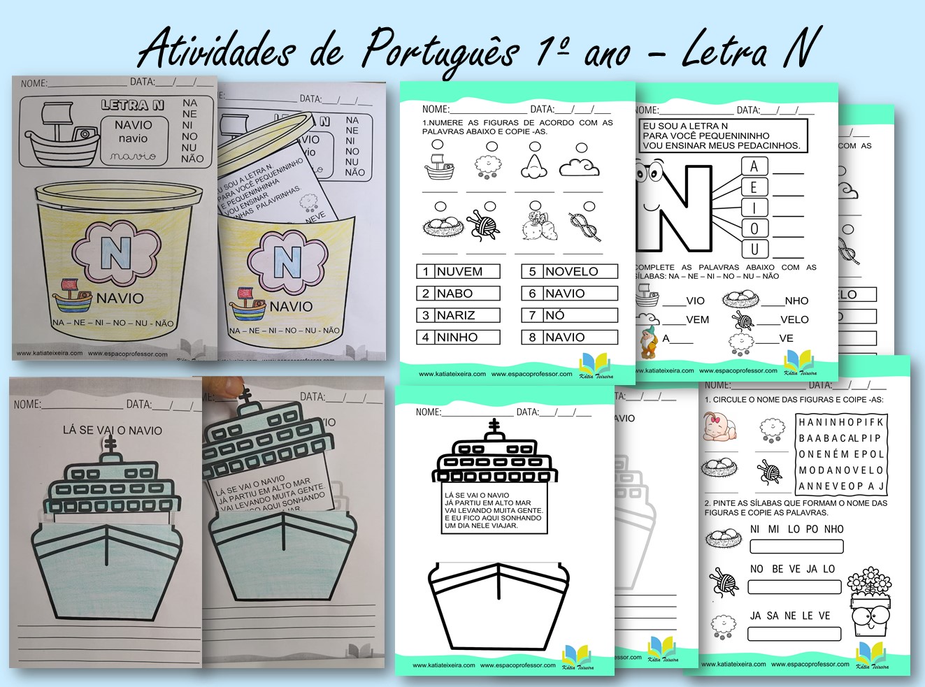 Atividades de português 1º ano: alfabetização letra N