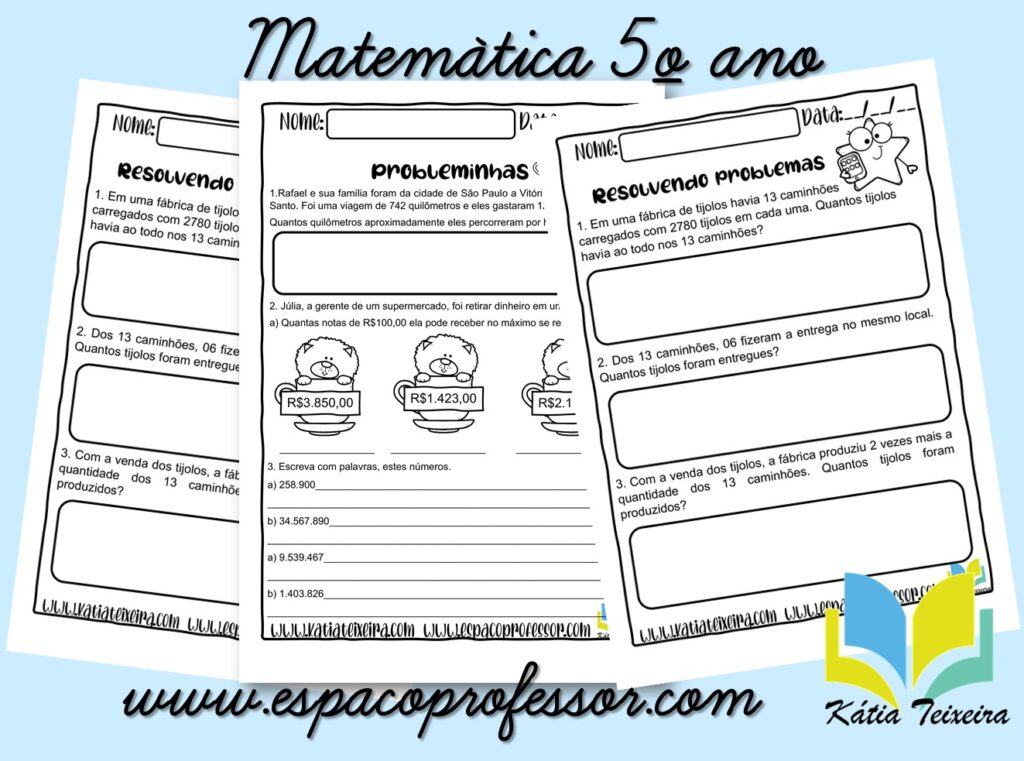 Problemas de matemática 5° ano - Atividades Pedagógicas