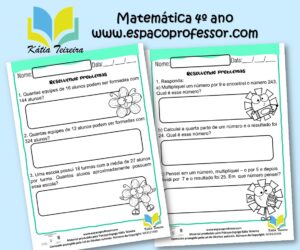 Atividades de matemática 4º ano - Situações - problema 4º ano para baixar