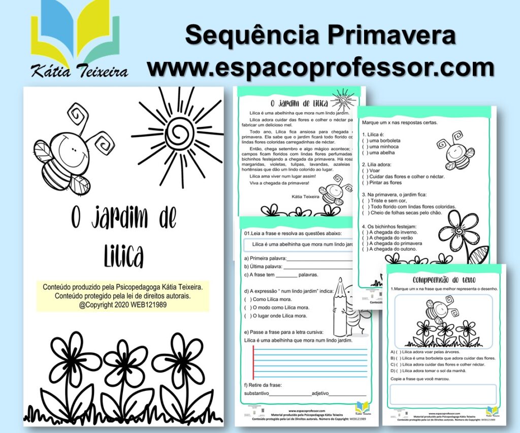 Sequência de Atividades primavera -atividades de português