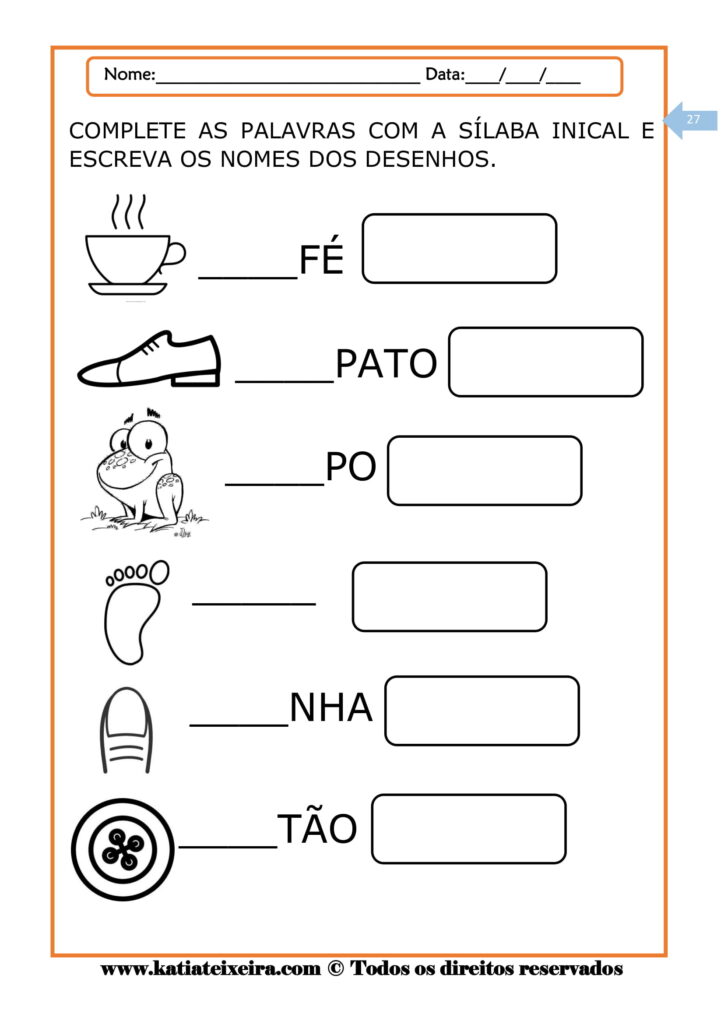 Atividades De Alfabetização 01 Para Imprimir