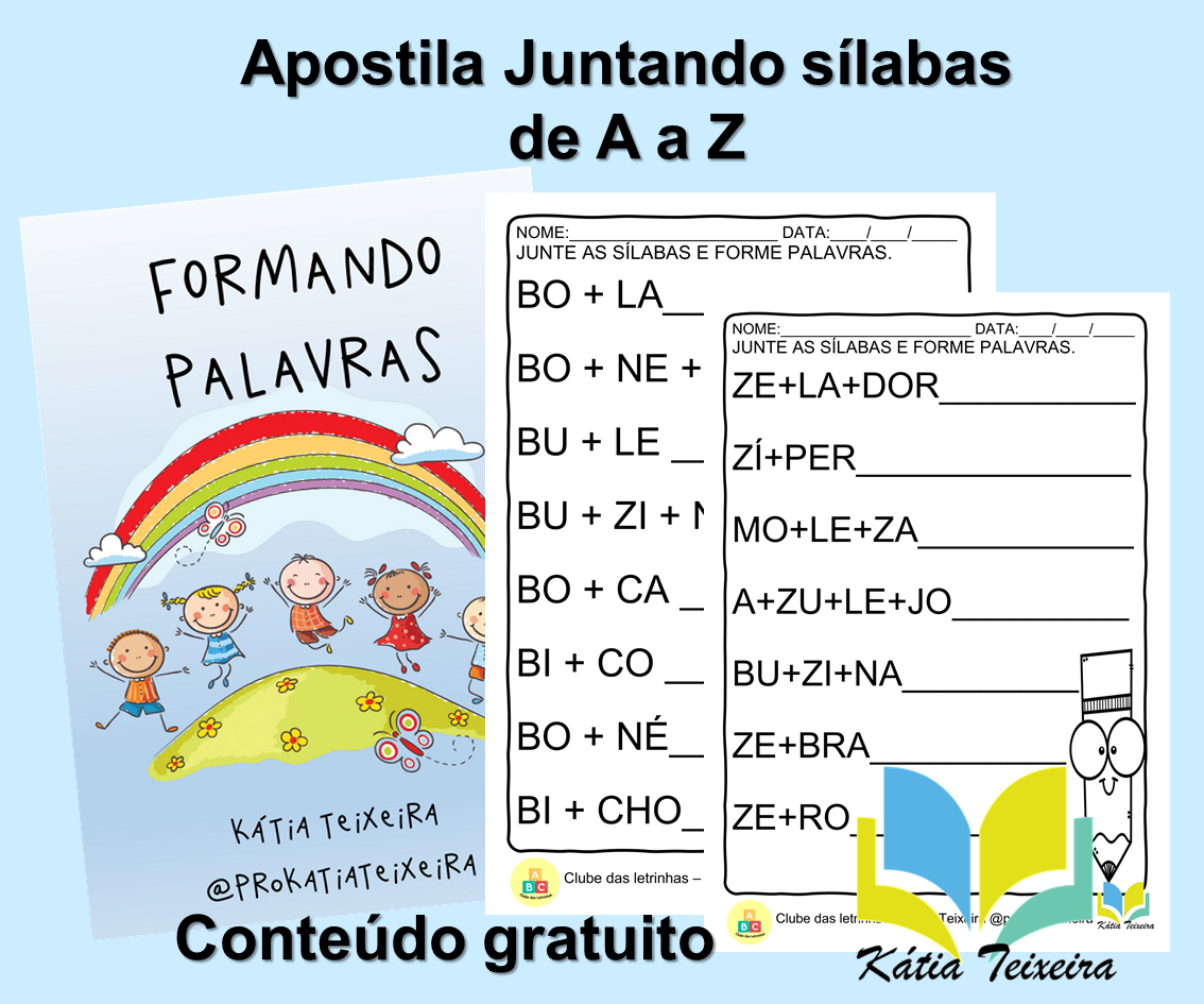 Apostila com 50 atividades de alfabetização 1º ano para imprimir em PDF