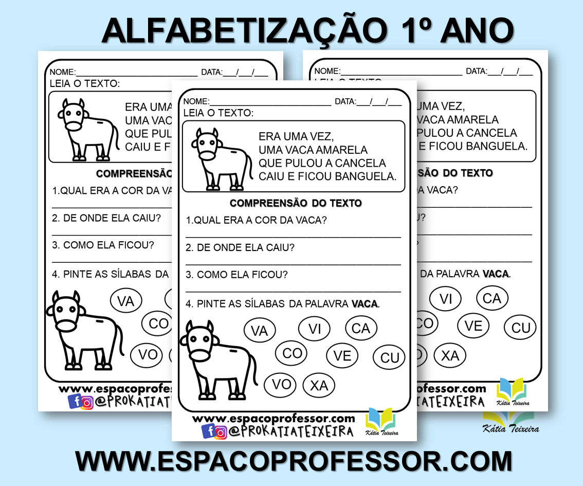 Atividade português 1º ano alfabetização para imprimir