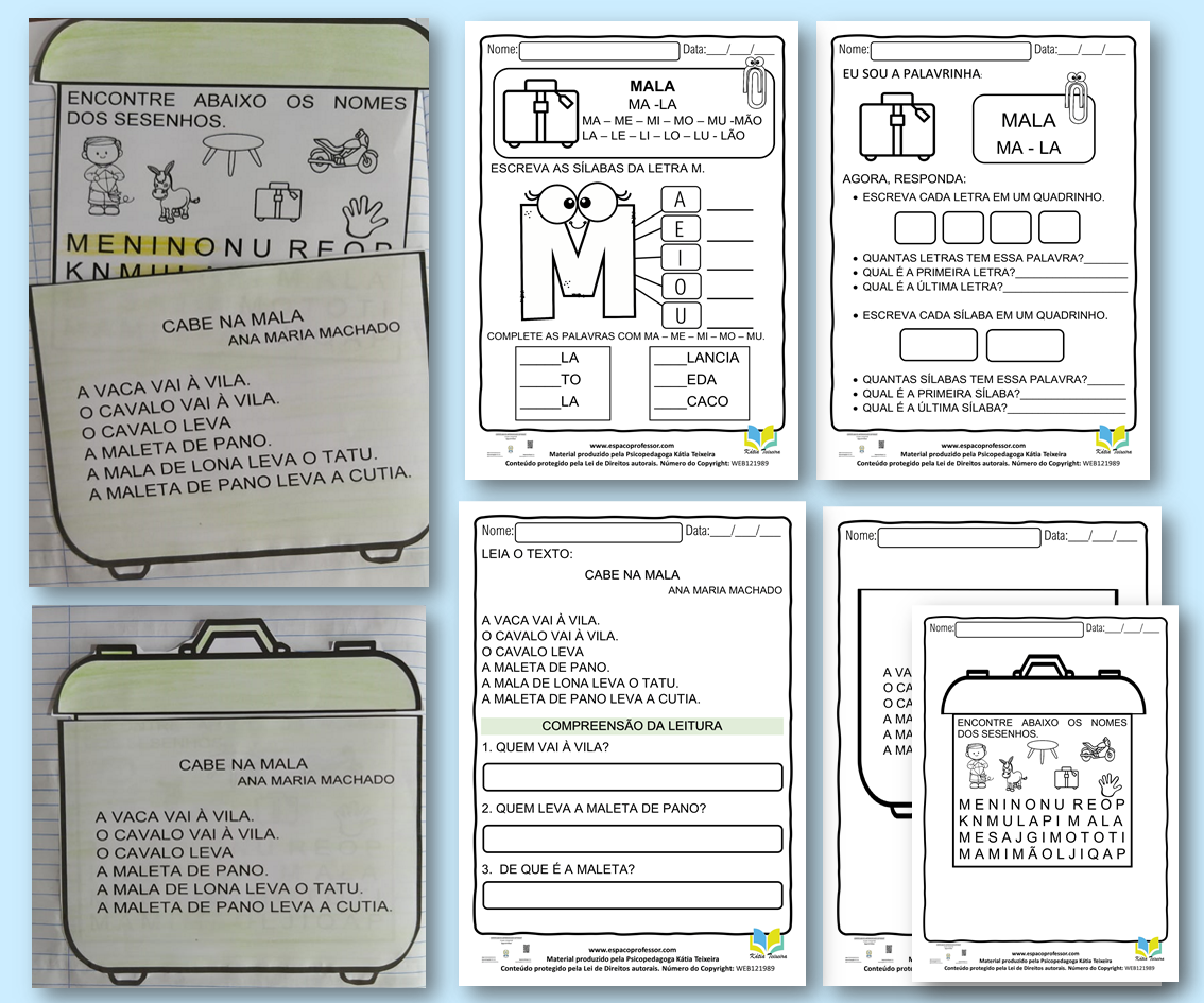 Atividades de alfabetização letra M em PDF para baixar