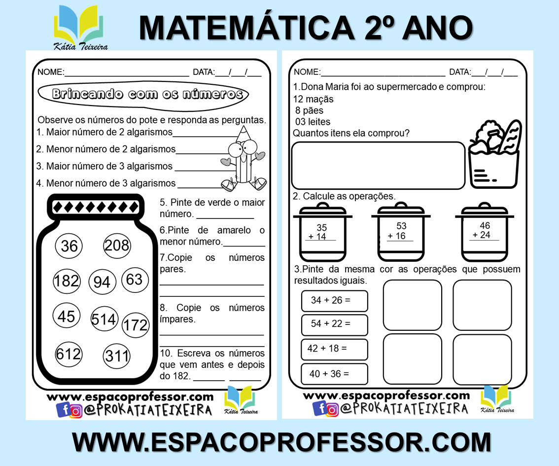 Atividades de Matemática para 2º Ano do Ensino Fundamental