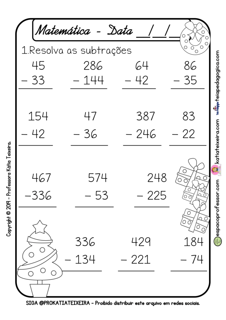 Atividade de matemática para 2º ano, baixar e imprimir