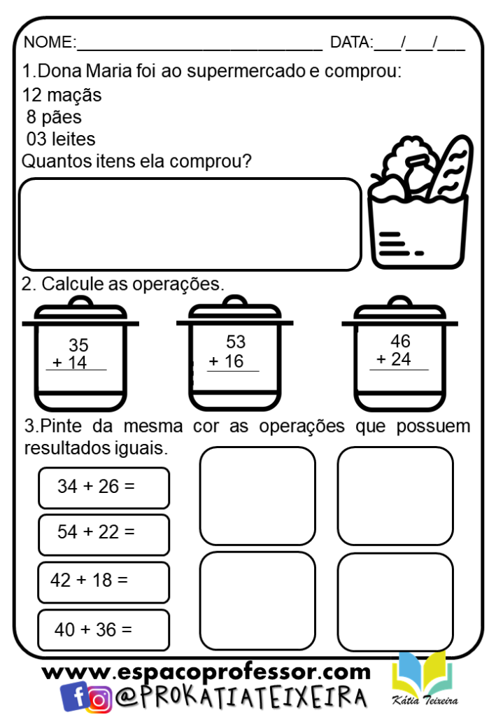 Pacote Matemático 2  Atividades de Alfabetização Matemática