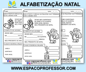 Atividades de natal para imprimir - atividade de alfabetização