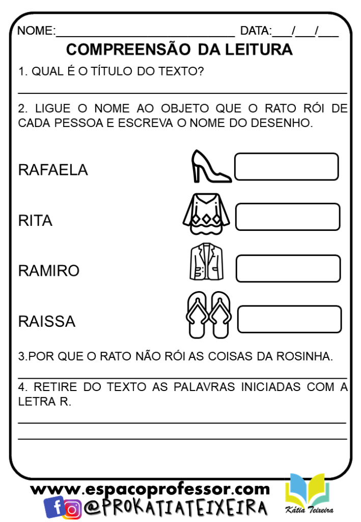 Atividades de alfabetização 2º ano para imprimir - texto alfabetização