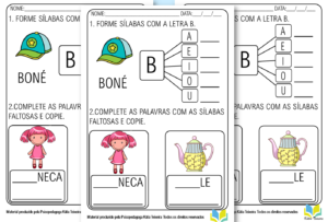 Atividade de alfabetização - atividade letra B para imprimir