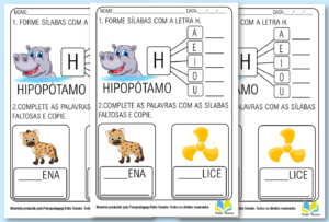 Atividade de alfabetização letra H em PDF pronta para imprimir