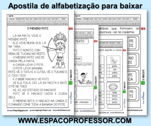 Leitura e interpretação O Menino Poti - Apostila de Alfabetização para baixar
