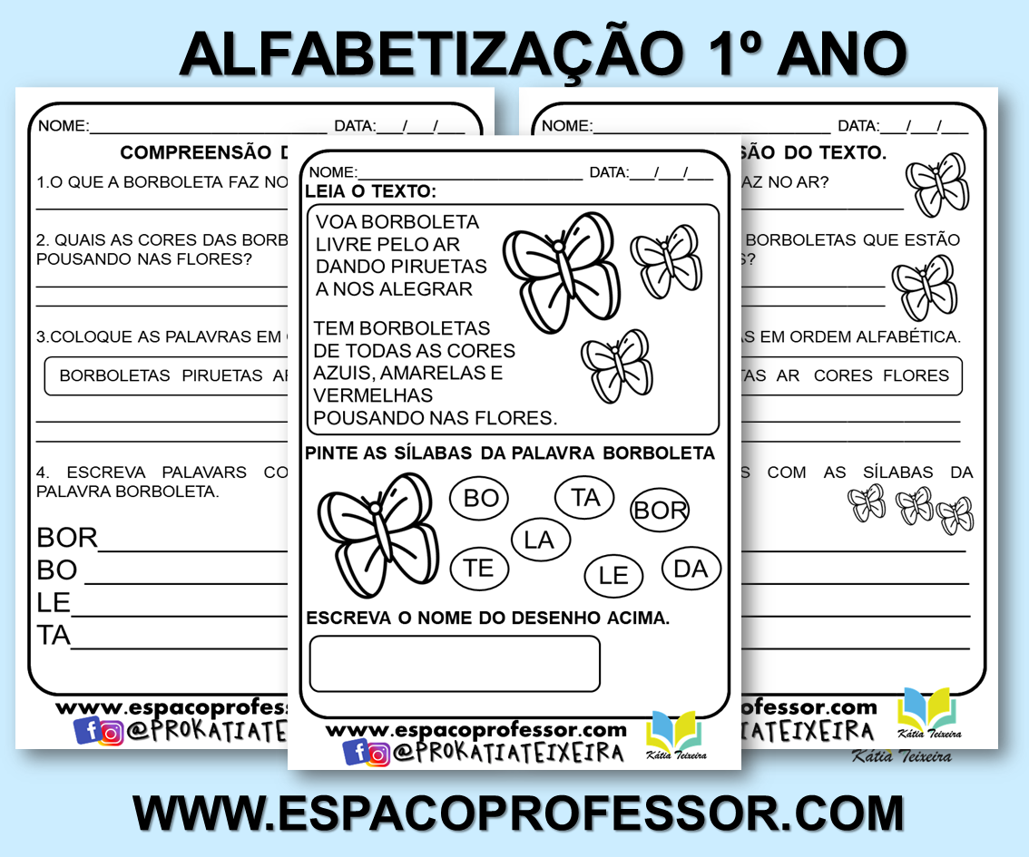 Atividade de alfabetização 2º ano com texto para imprimir