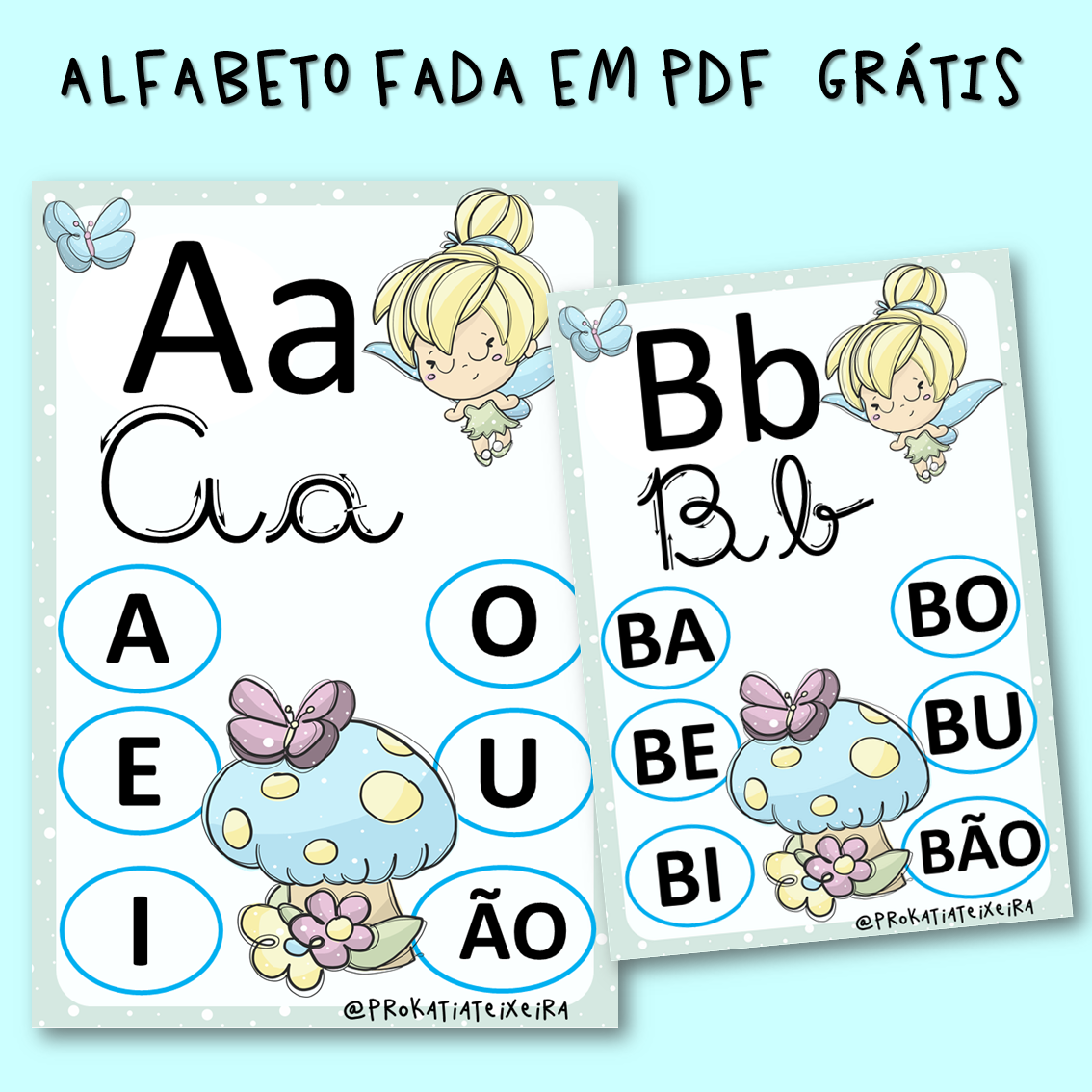 Alfabeto para imprimir tema fada em PDF grátis