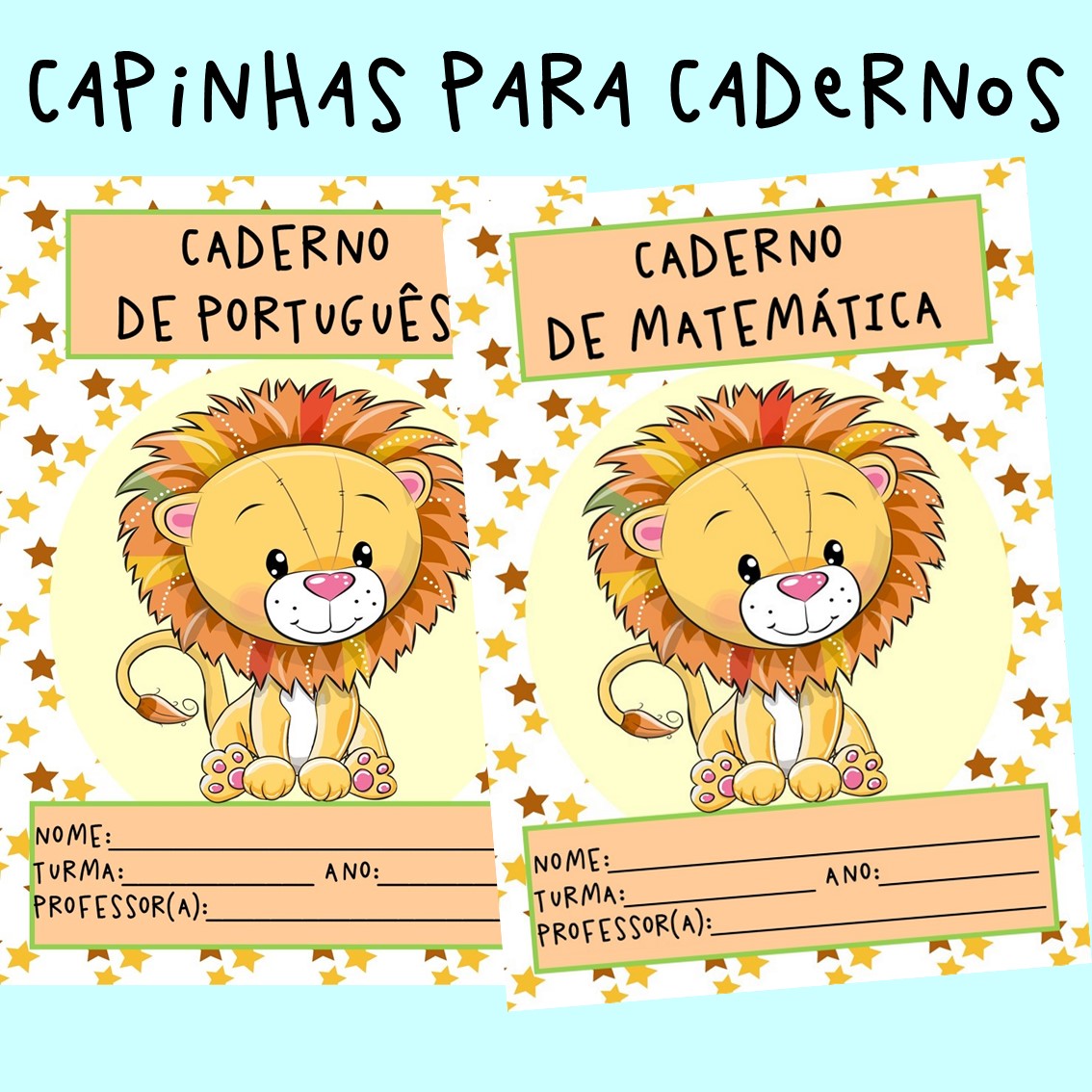 Capinhas para cadernos meninos em pdf colorida