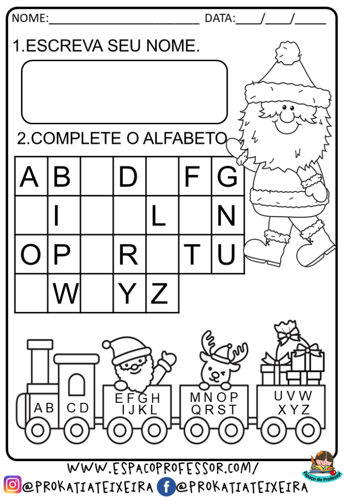 Atividades de alfabetização educação infantil Natal PDF